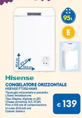 Hisense - FT125D4AWF Congelatore Congelatore A Pozzo Libera Installazione 95 L F Bianco Hisense - FT125D4AWF Congelatore Congelatore A Pozzo Libera Installazione 95 L F Bianco