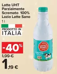 Latte Sano - Latte UHT Parzialmente Scremato 100% Lazio