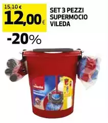 Vileda - Set 3 Pezzi Supermocio