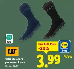 Caterpillar - Calze Da Lavoro Per Uomo, 2 Paia