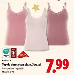 Esmara - Top Da Donna Con Pizzo, 3 Pezzi 
