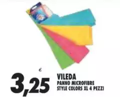 Vileda - Panno Microfibre Style Colors Xl 4 Pezzi