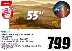 Philips - Smart Tv Amplight 4k Oled 55" 55OLD7170