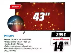 Philips - Smart Tv 43" 43PUS8010/12