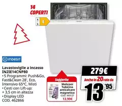 Indesit - Lavastoviglie A Incasso INE12T4CNP80