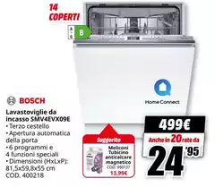 Bosch - Lavastoviglie Da Incasso SMVAEUX09E