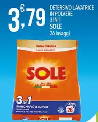 Sole - Detersivo Lavatrice In Polvere 3 In 1