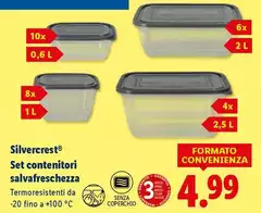 Silvercrest - Set Contenitori Salvafreschezza 