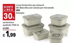 Hop - Linea Contenitori Per Alimenti Ok! Wave Box Con Valvola Per Microonde 