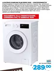 Samsung - Lavatrice Slim Serie 3000 - WW70F65A305TW