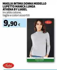 Intima+ - Maglia Intima Donna Modello Lupetto Manica Lunga Athena