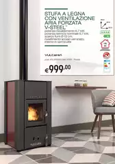 Vulcania - Stufa A Legna Con Ventilazione Aria Forzata V-Steel