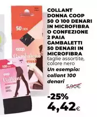 Coop - Collant Donna  O 100 Denari In Microfibra O Confezione