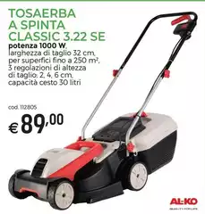 Al-ko - Tosaerba A Spinta Classic 3.22 Se