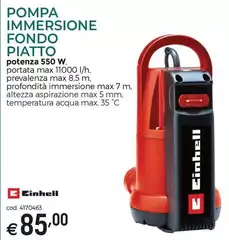 Einhell - Pompa Immersione Fondo Piatto