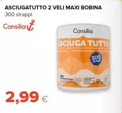 Consilia - Asciugatutto 2 Veli Maxi Bobina Consilia - Asciugatutto 2 Veli Maxi Bobina
