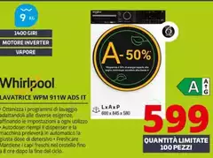 Whirlpool - Lavatrice WPM 911W ADS IT