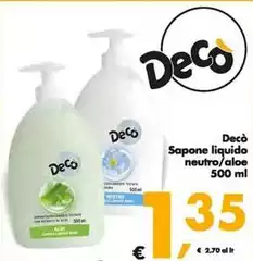 Deco - Sapone Liquido Neutro/Aloe Deco - Sapone Liquido Neutro/Aloe