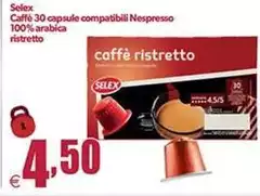 Selex - Caffè 30 Capsule Compatibili Nespresso 100% Arabica Ristretto Selex - Caffè 30 Capsule Compatibili Nespresso 100% Arabica Ristretto