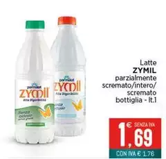 Parmalat - Latte Zymil Parzialmente Scremato/intero/ Scremato Bottiglia Parmalat - Latte Zymil Parzialmente Scremato/intero/ Scremato Bottiglia