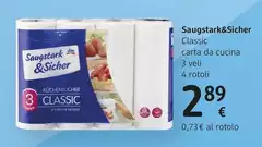 Saugstark&Sicher - Classic Carta Da Cucina 3 Veli 4 Rotoli