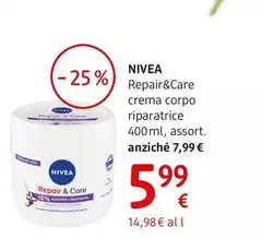 Nivea - Repair&Care Crema Corpo Riparatrice 400 Ml, Assort. Nivea - Repair&Care Crema Corpo Riparatrice 400 Ml, Assort.
