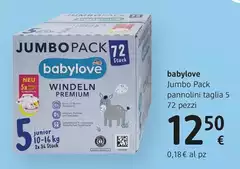 Babylove -  Jumbo Pack Pannolini Taglia 5 72 Pezzi