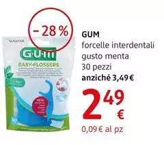 Gum - Forcelle Interdentali Gusto Menta 30 Pezzi