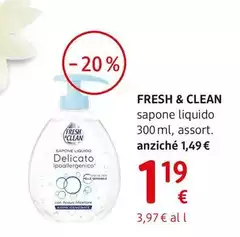 Fresh & Clean - Sapone Liquido Ipoallergenico 300 Ml, Assort. Fresh & Clean - Sapone Liquido Ipoallergenico 300 Ml, Assort.