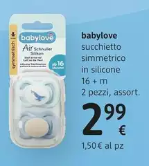 Babylove -  Succhietto Simmetrico In Silicone 16 + M 2 Pezzi, Assort.