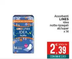 Lines - Assorbenti Idea Notte Ripiegati