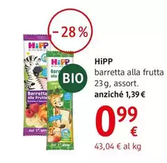 Hipp - Barretta Alla Frutta 23 G, Assort.