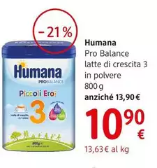 Humana - Pro Balance Latte Di Crescita 3 In Polvere  800 G