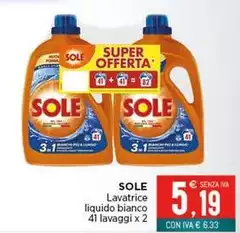 Sole - Lavatrice Liquido Bianco 41 Lavaggi X 2