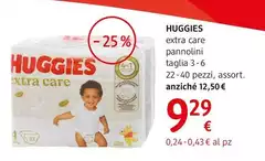 Huggies - Extra Care Pannolini Taglia 3-6 22-40 Pezzi, Assort.