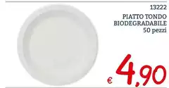 Piatto Tondo Biodegradabile
