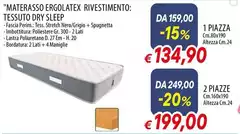 Materasso Ergolatex Rivestimento: Tessuto Dry Sleep