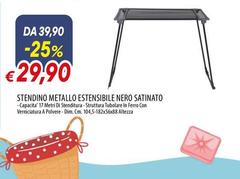 Stendino Metallo Estensible Nero Satinato