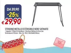 Stendino Metallo Estensible Nero Satinato Stendino Metallo Estensible Nero Satinato