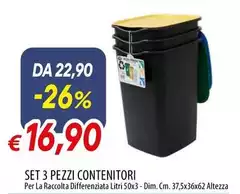 Set 3 Pezzi Contenitori