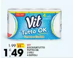 Vit - Asciugatutto Tutto Ok 2 Veli 4 Rotoli