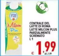 Centrale del latte di roma - Latte Di Roma Latte Milcon Plus Parzialmente Scremato