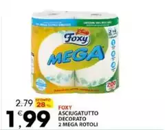 Foxy - Asciugatutto Decorato 2 Mega Rotoli Foxy - Asciugatutto Decorato 2 Mega Rotoli
