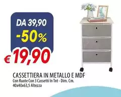 Cassettiera In Metallo E Mdf