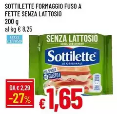 Sottilette - Formaggio Fuso A Fette Senza Lattosio