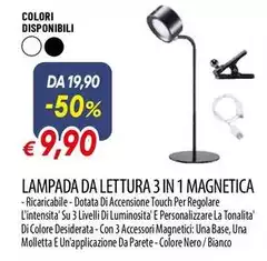 Lampada Da Lettura 3 In 1 Magnetica