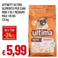 Ultima - Affinity Alimento Per Cani Mini 1-10 / Medium/Max +10 Kg