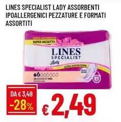 Lines - Specialist Lady Assorbenti Ipoallergenici Pezzature E Formati Assortiti