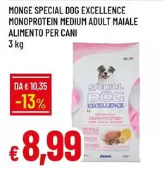 Monge - Special Dog Excellence Monoprotein Medium Adult Maiale Alimento Per Cani