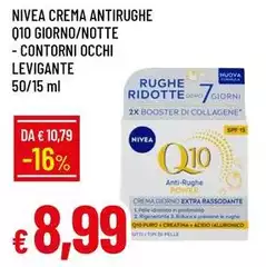 Nivea - Crema Antirughe Q10 Giorno/Notte/Contorni Occhi Levigante